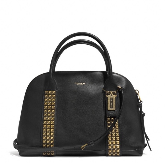 Coach Handbags - ✨ Coach Leather Studded Bleecker Preston Satchel